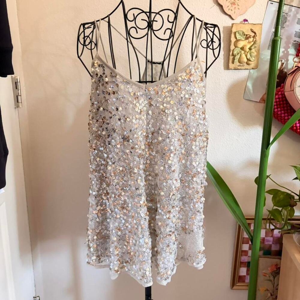 Sequin Pearl Tank Top